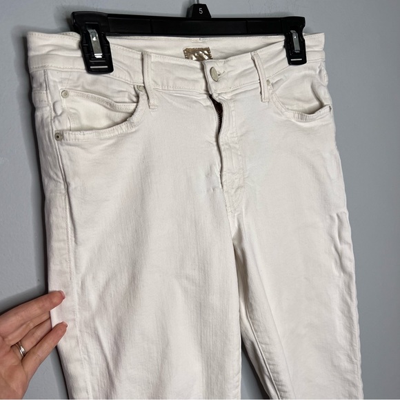 MOTHER THE RASCAL Ankle snippet high Waist straight leg white jeans - Picture 5 of 11